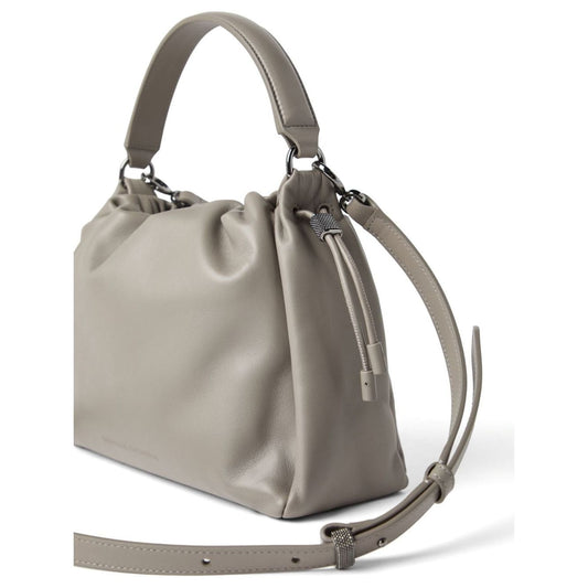 Brunello Cucinelli  calf leather Handbag Dove Grey