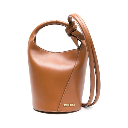 JACQUEMUS Le Petit Tourni Chic Bucket Leather Bag Brown Shoulder JACQUEMUS