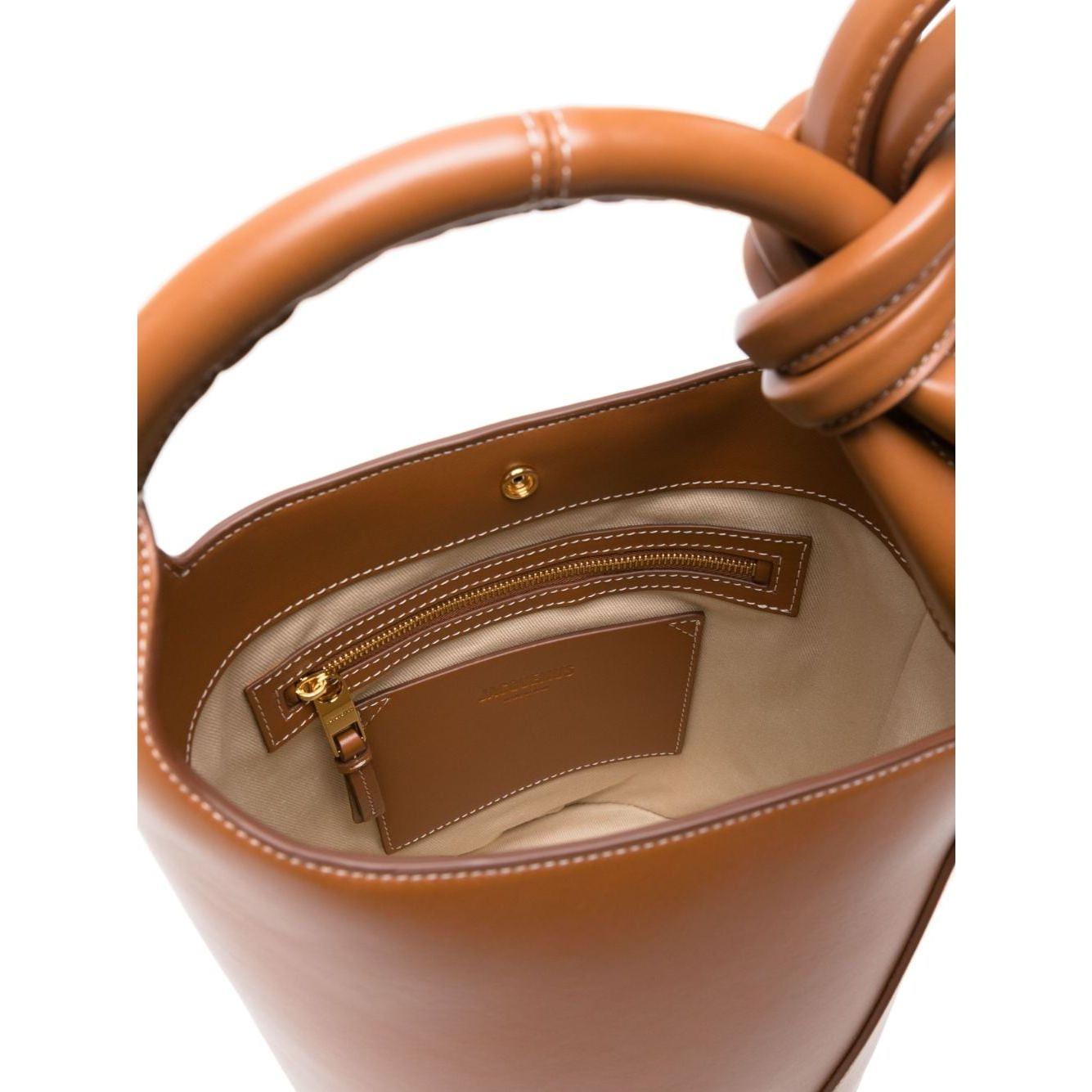 JACQUEMUS Le Petit Tourni Chic Bucket Leather Bag Brown Shoulder JACQUEMUS