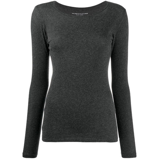 Majestic Sweaters Grey Topwear Majestic