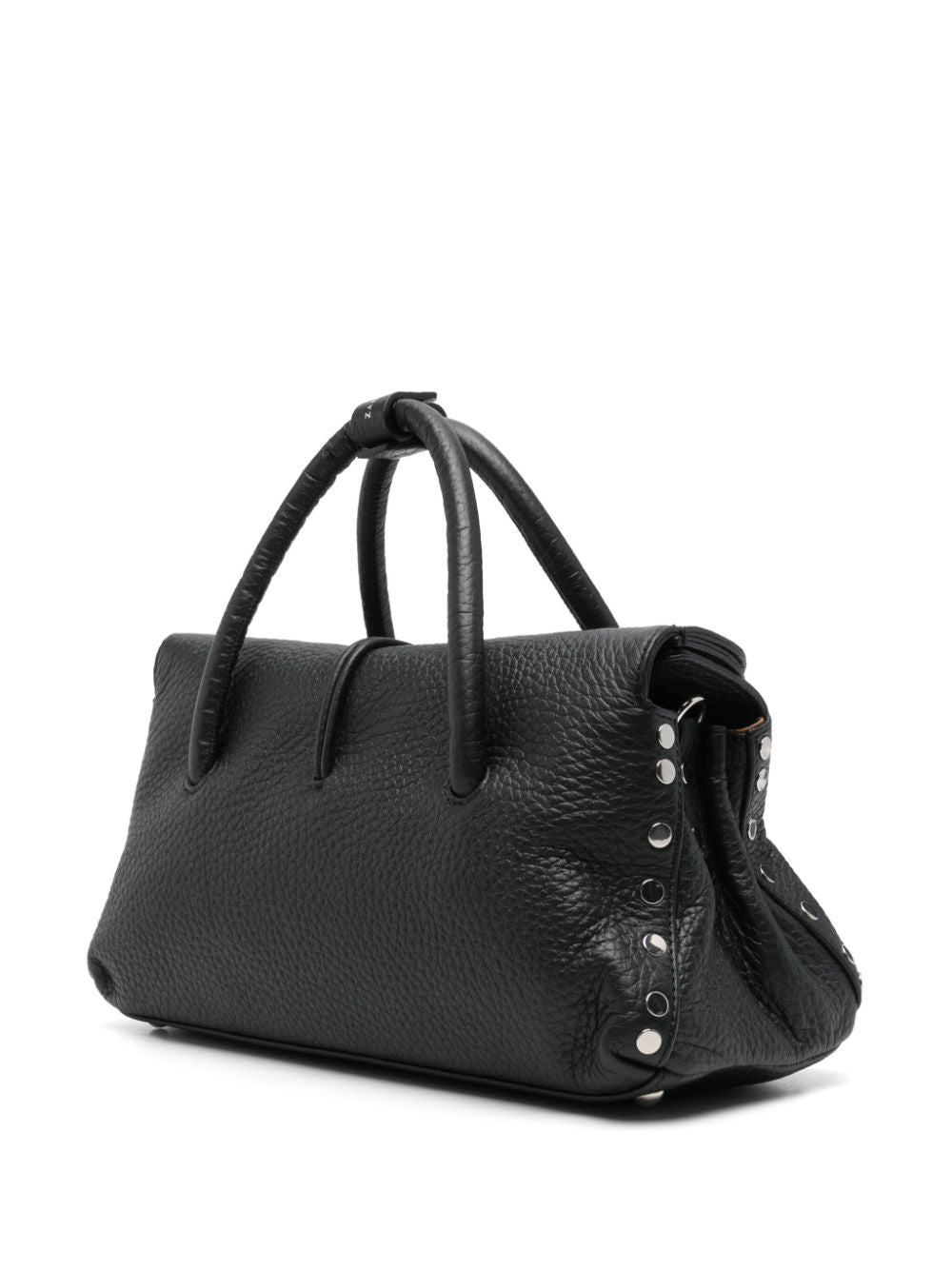 Zanellato black calf leather pebbled Handbag