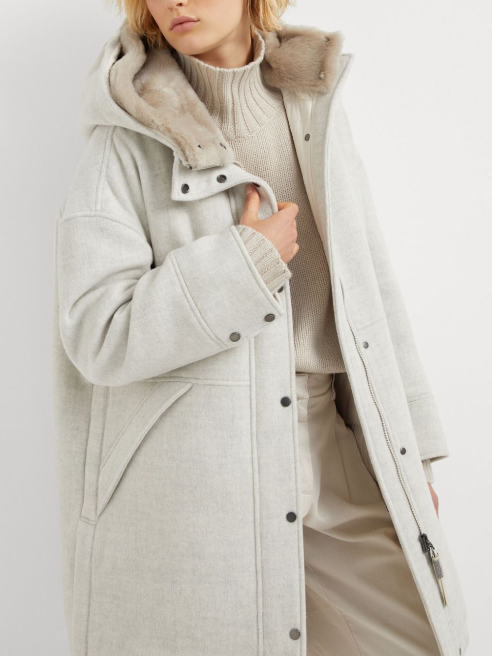 Brunello Cucinelli Coats Light Grey