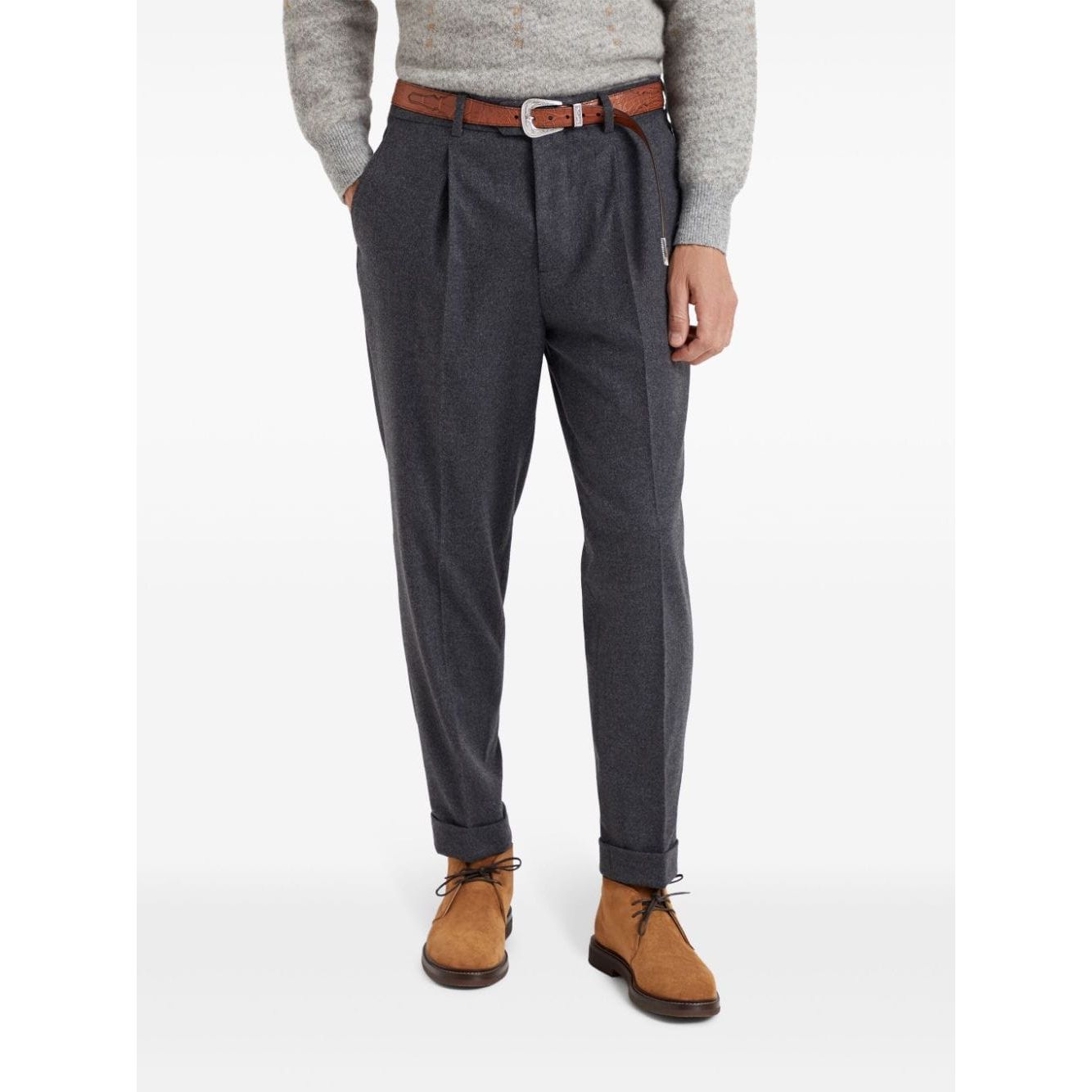 Brunello Cucinelli Trousers Grey Trousers Brunello Cucinelli