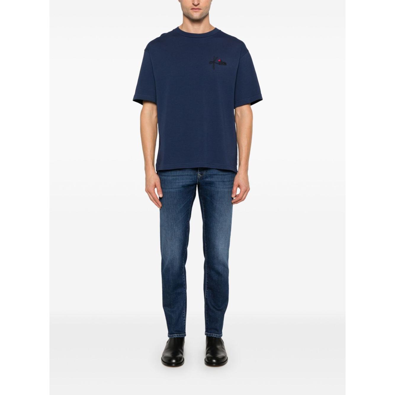 Kiton T-shirts and Polos Blue Topwear Kiton