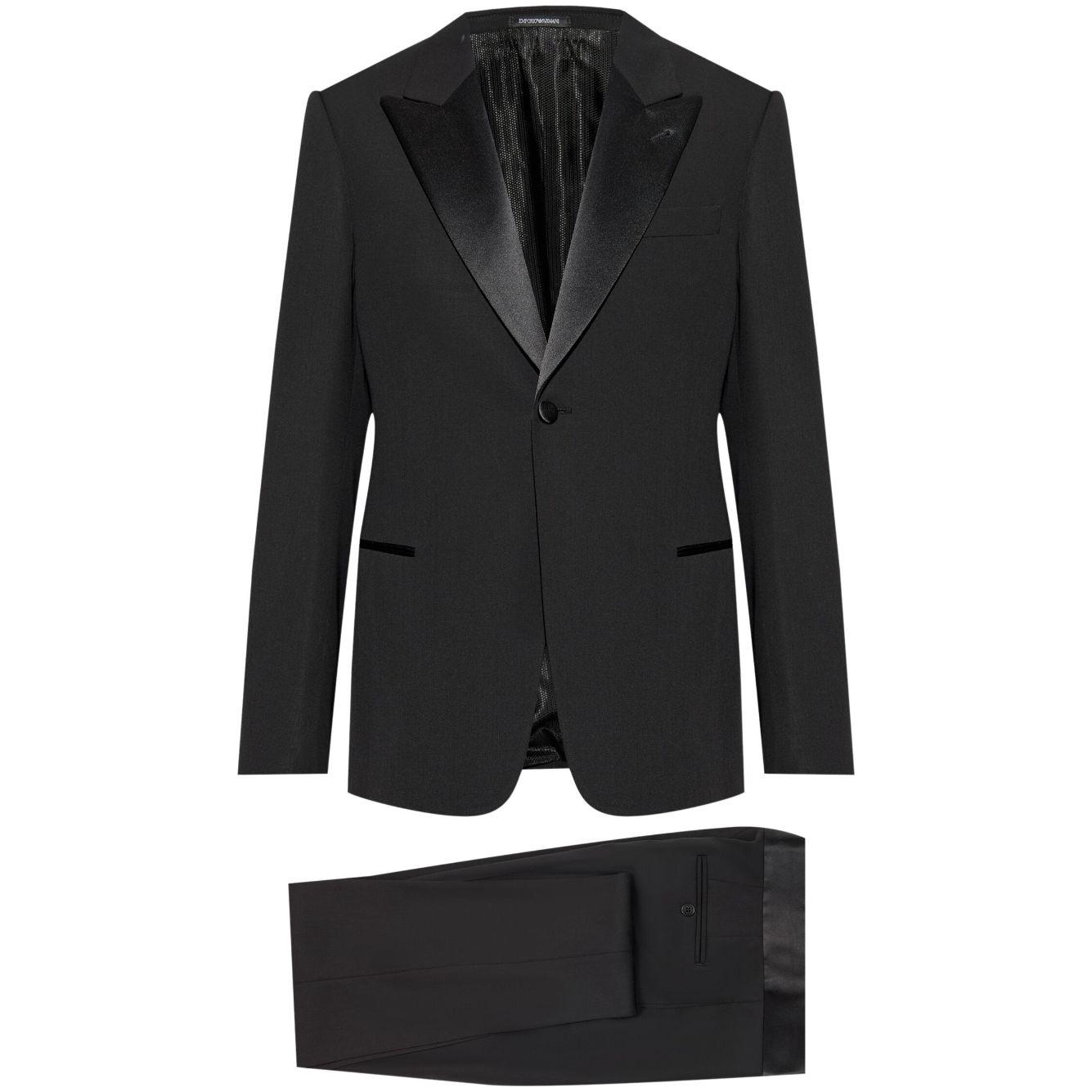 Emporio Armani Men Wool Suit Black Suits Emporio Armani