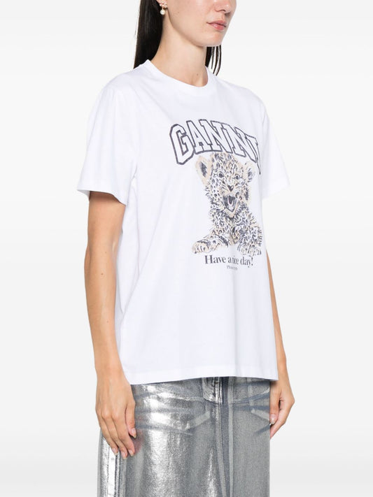 GANNI T-shirts and Polos White Topwear Ganni