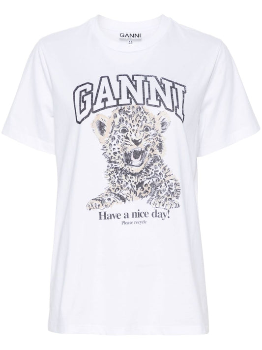 GANNI T-shirts and Polos White Topwear Ganni