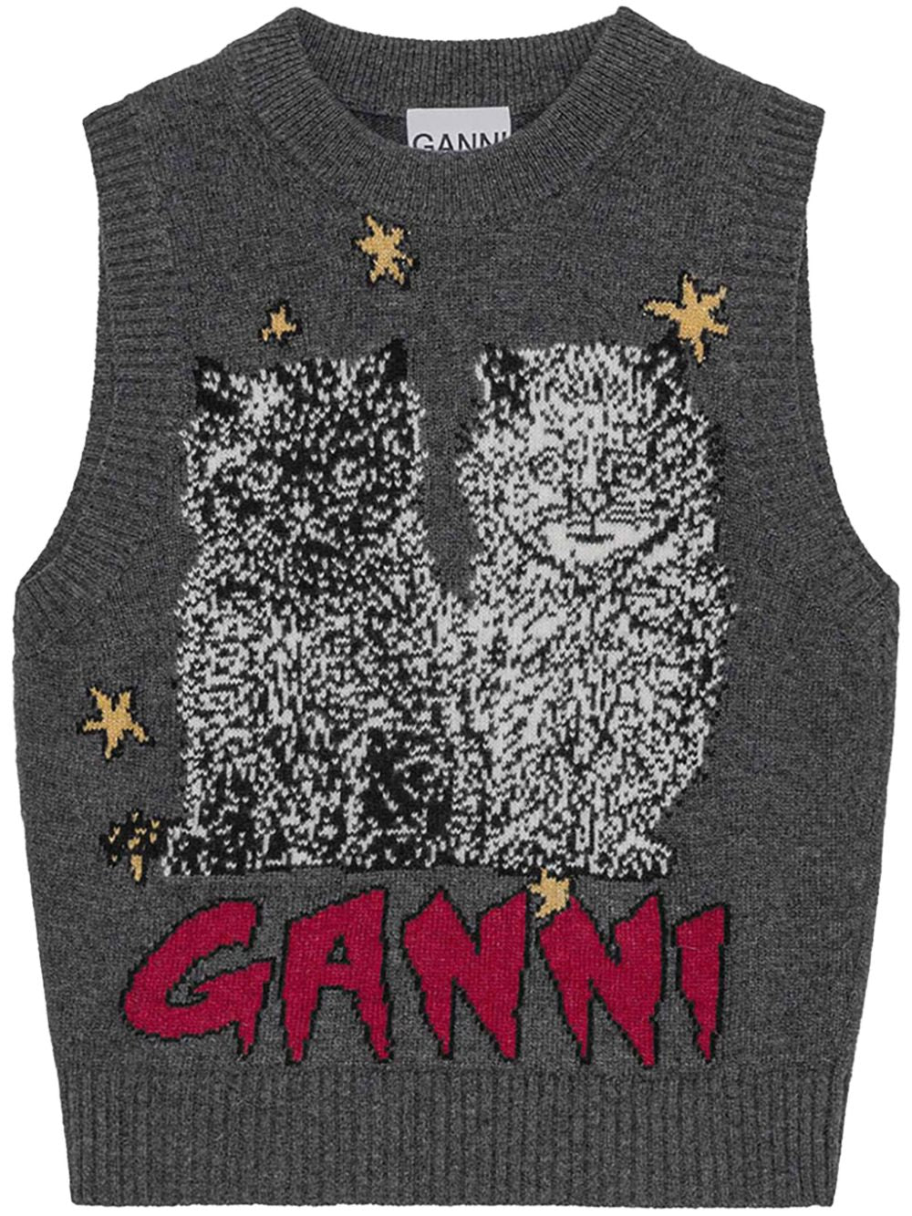 GANNI Sweaters Grey Topwear Ganni