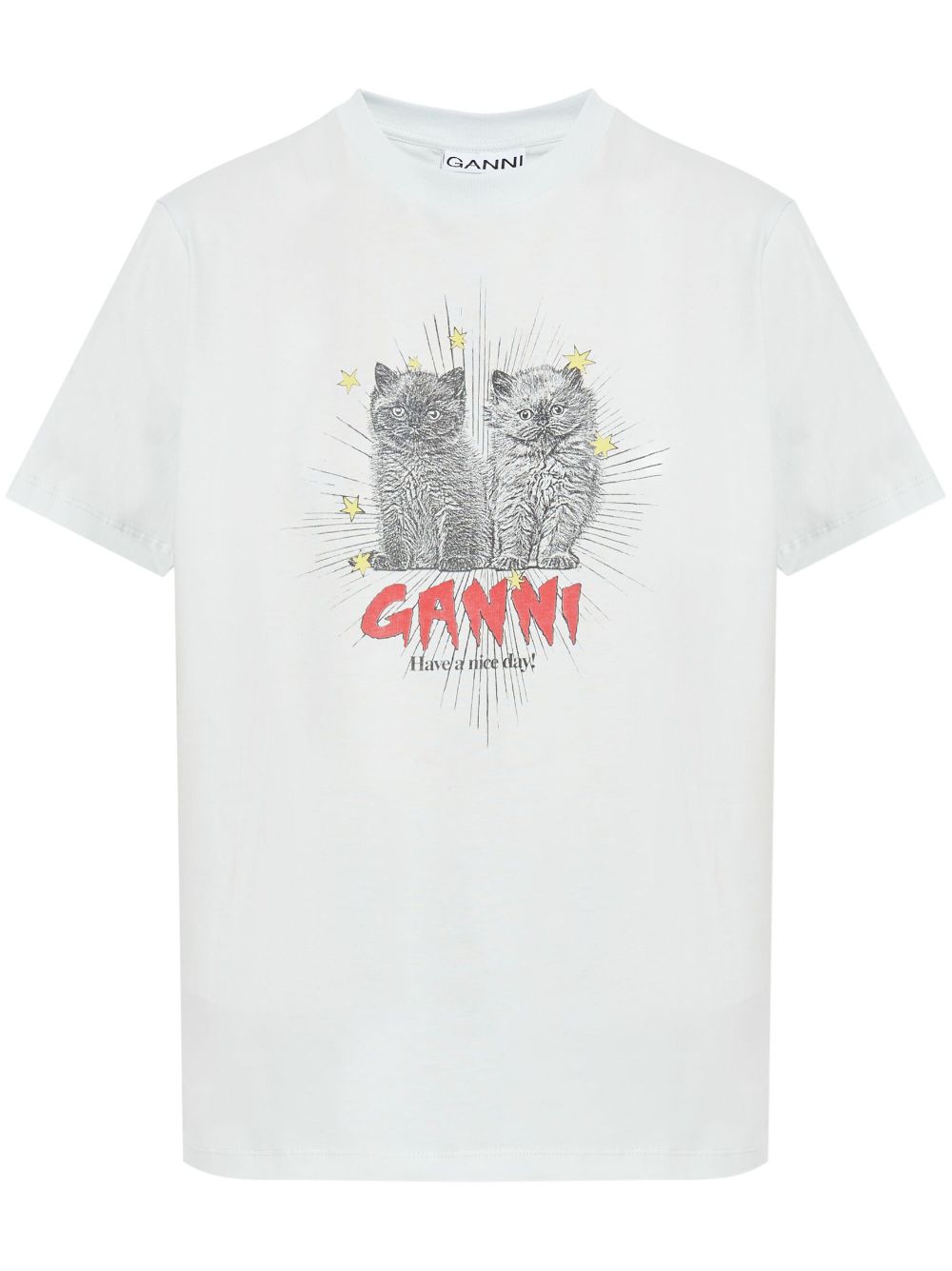 GANNI T-shirts and Polos Clear Blue Topwear Ganni