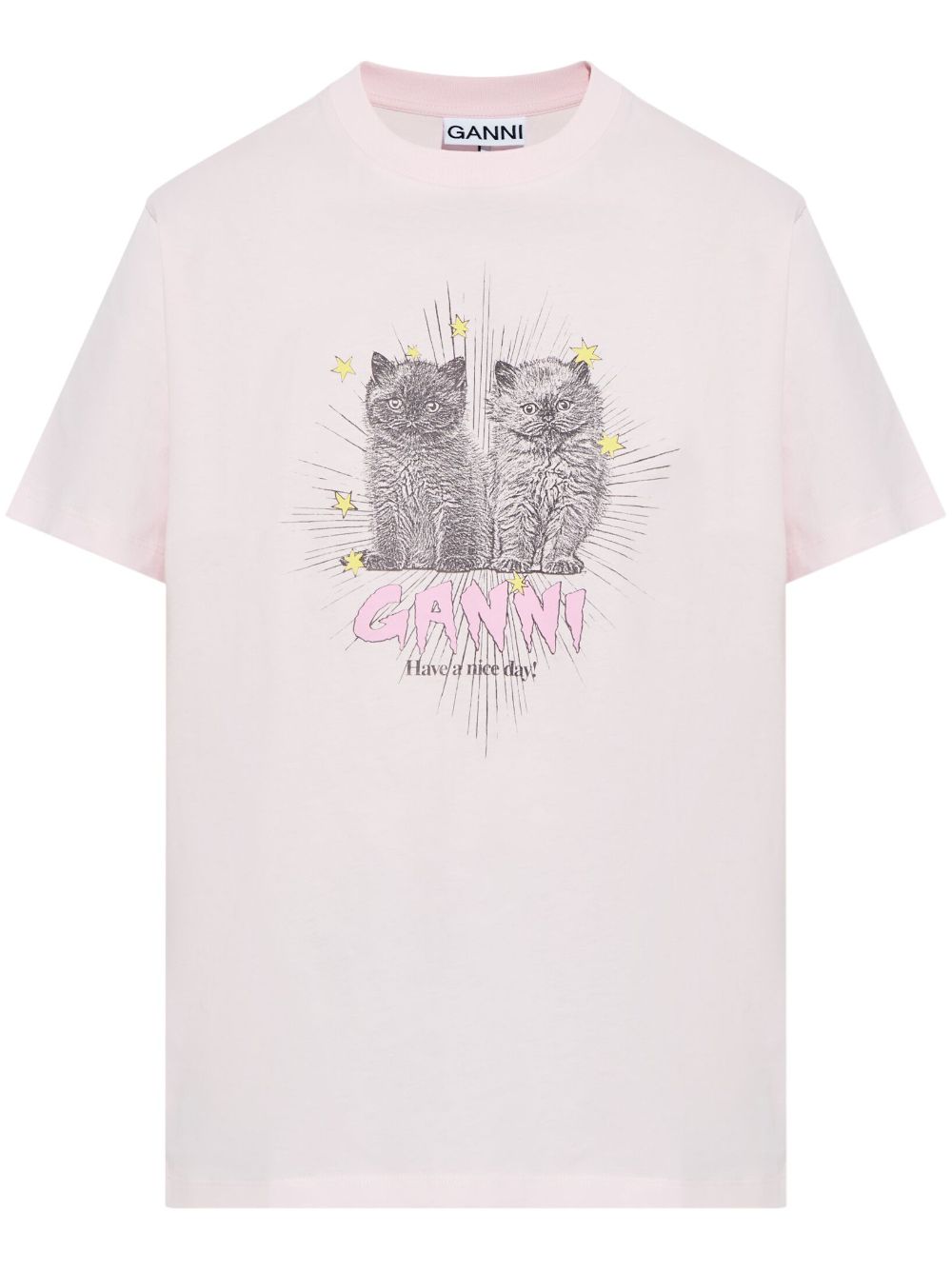 GANNI T-shirts and Polos Pink Topwear Ganni