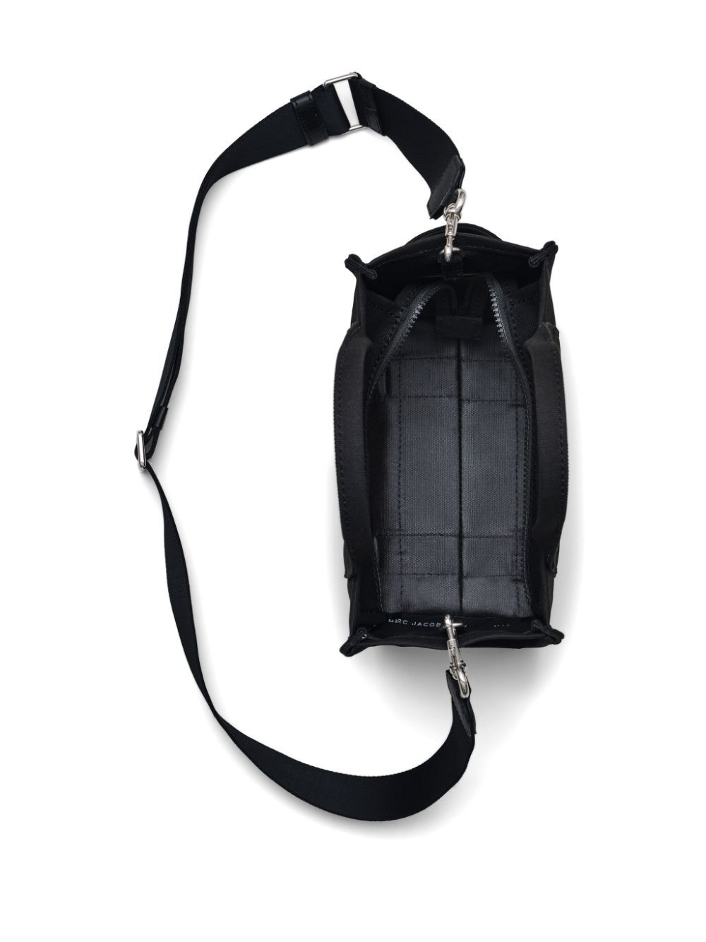 Front view with bag zipped and handles upright.