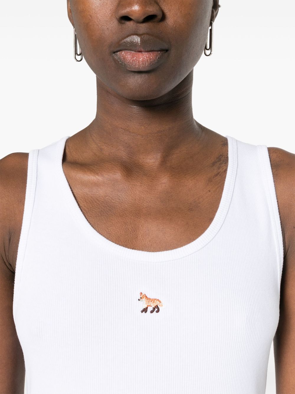 Maison Kitsune Fox-motif ribbed tank top Topwear Maison Kitsune