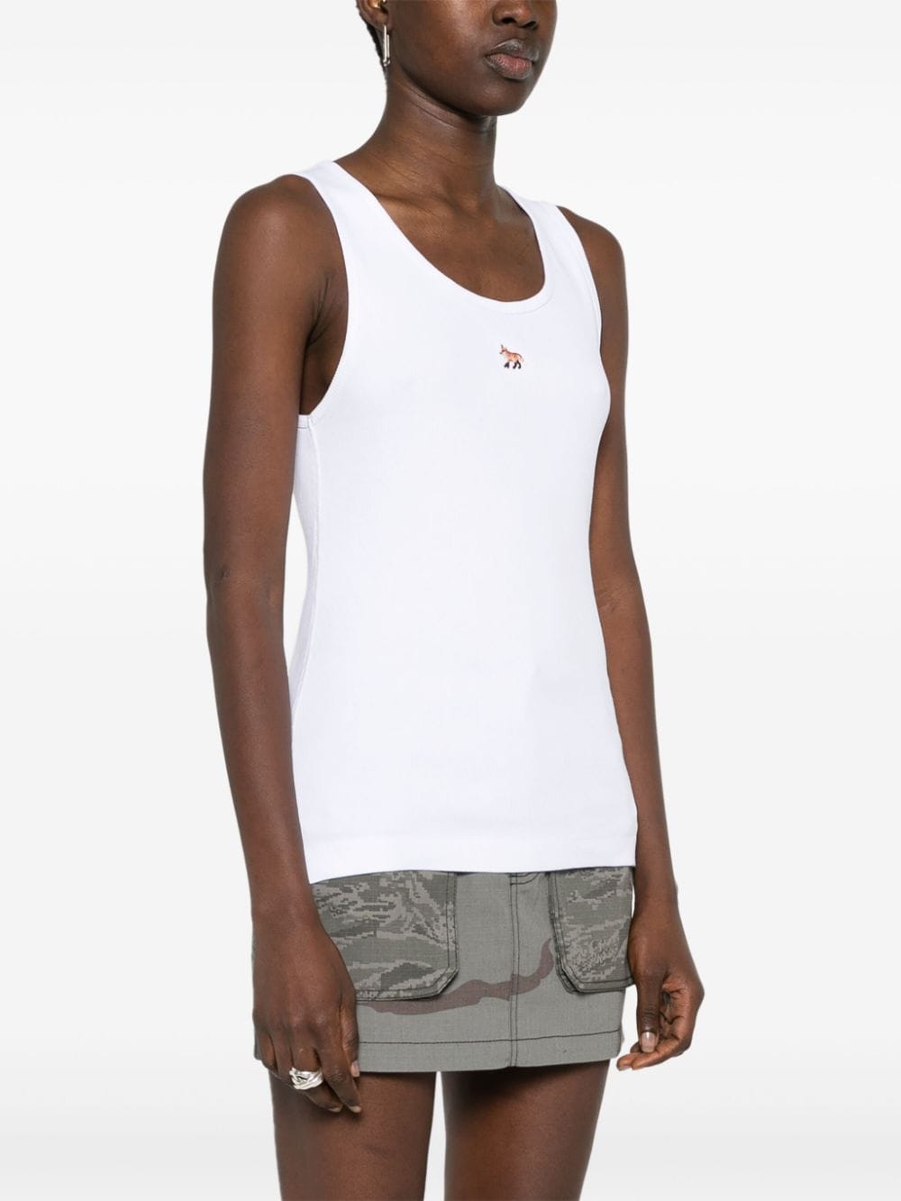 Maison Kitsune Fox-motif ribbed tank top Topwear Maison Kitsune