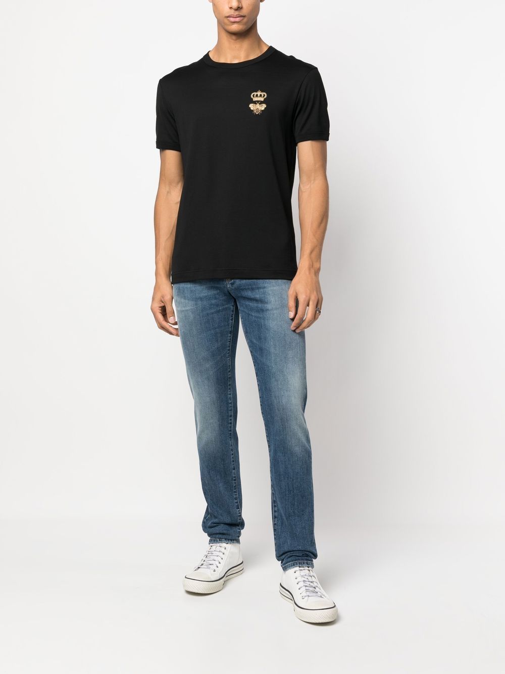 Dolce & Gabbana Cotton T-shirt with embroidery Topwear Dolce & Gabbana