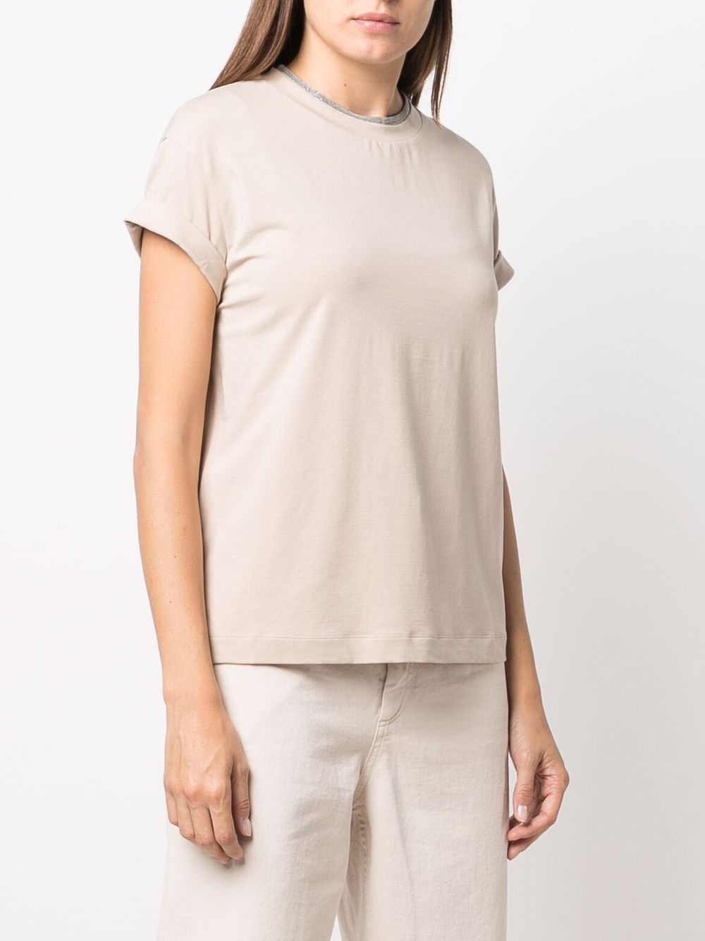 Brunello Cucinelli T-shirts and Polos Beige Topwear Brunello Cucinelli