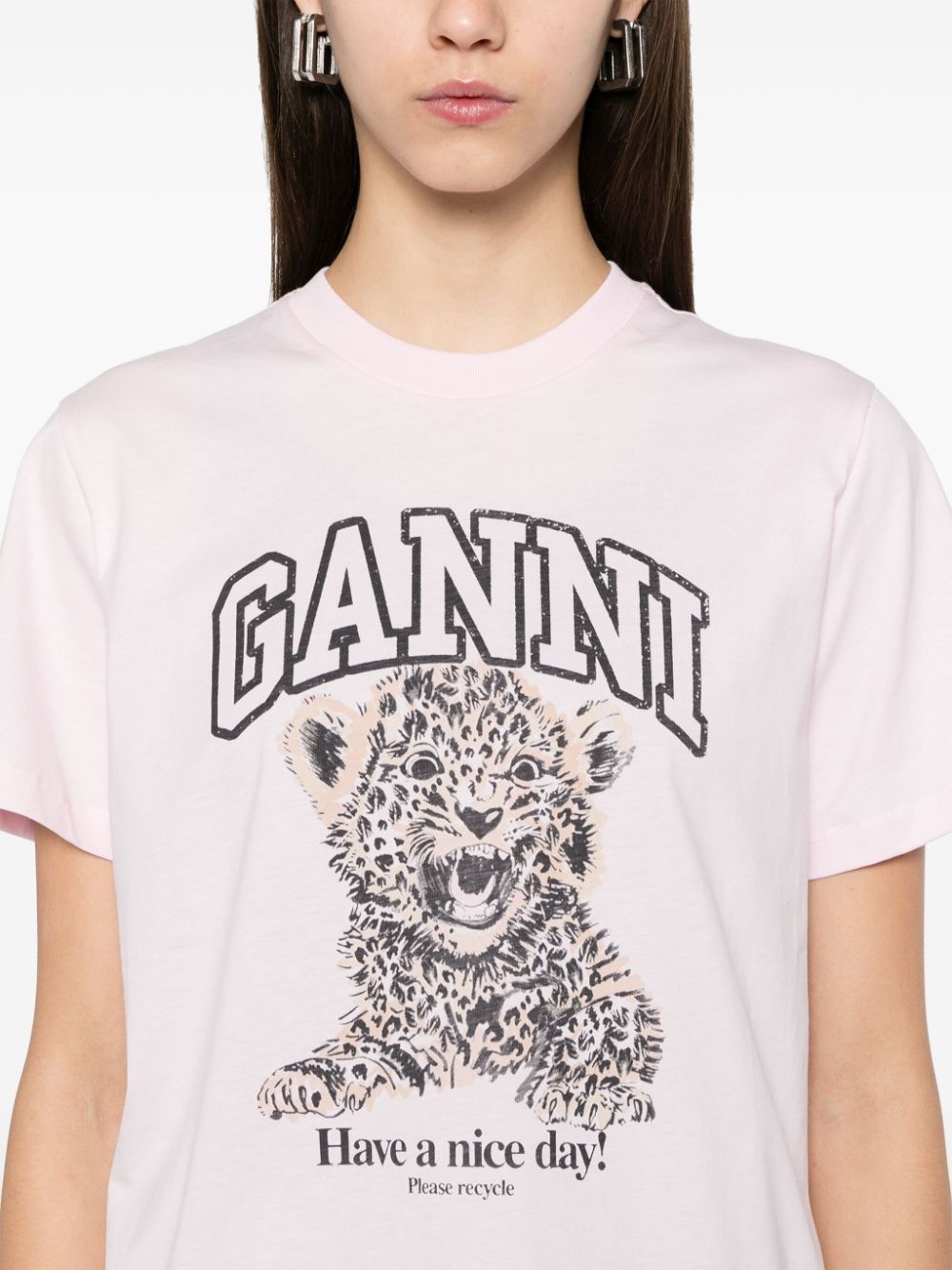 GANNI T-shirts and Polos Pink Topwear Ganni