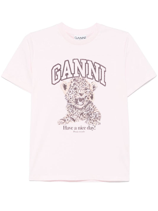 GANNI T-shirts and Polos Pink Topwear Ganni