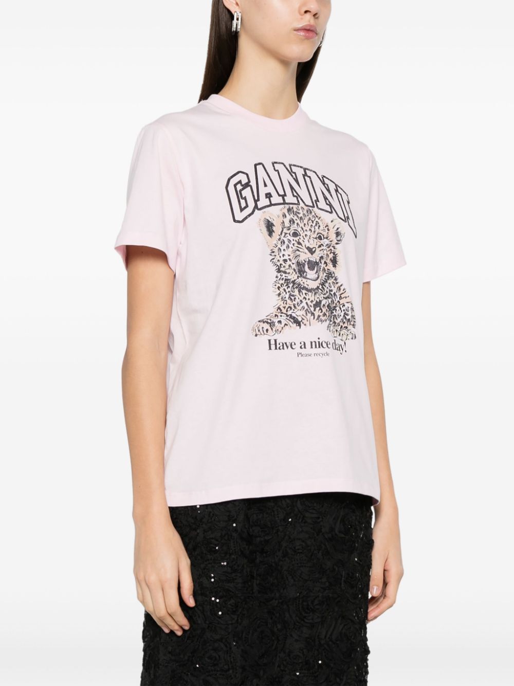 GANNI T-shirts and Polos Pink Topwear Ganni