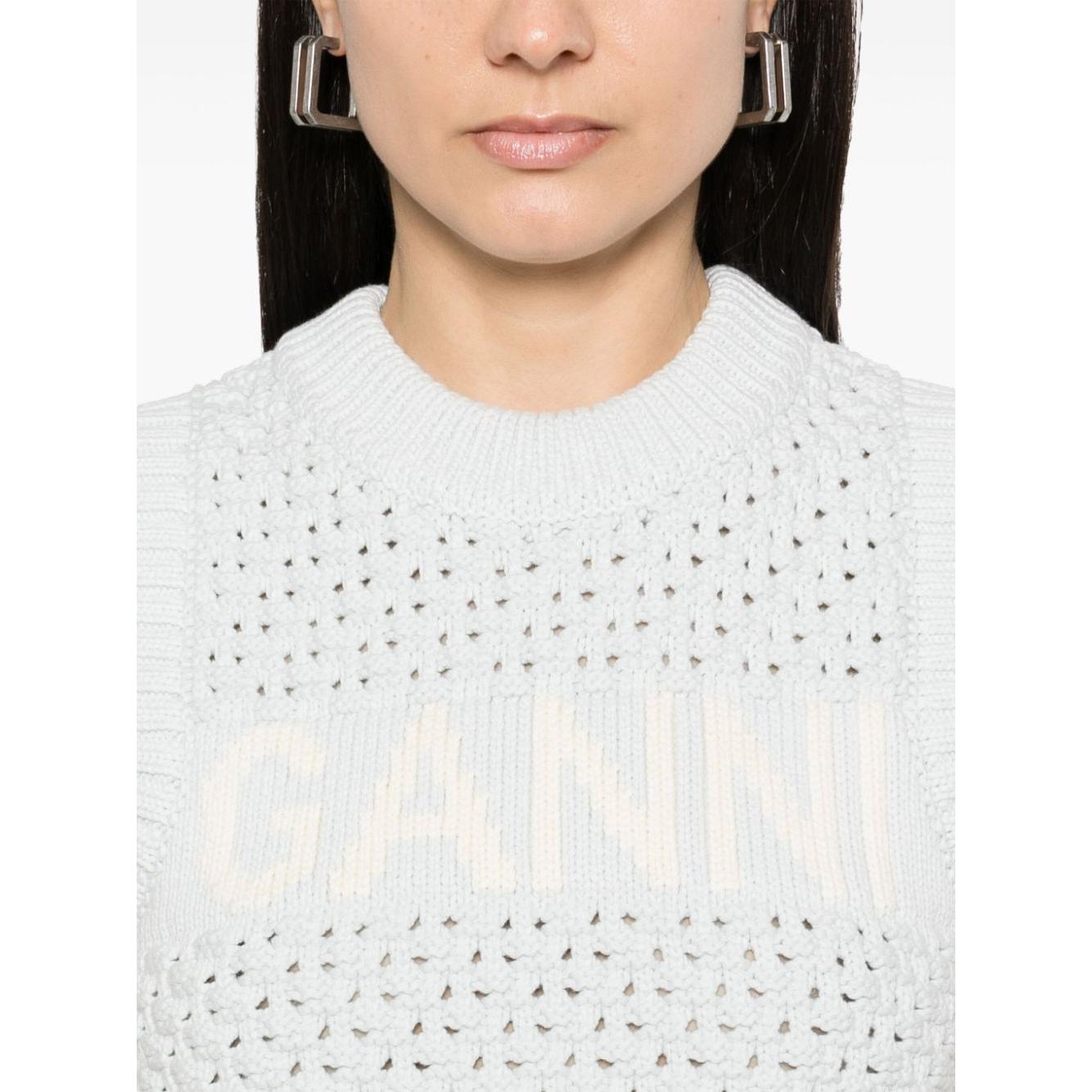 GANNI Sweaters Clear Blue Topwear Ganni