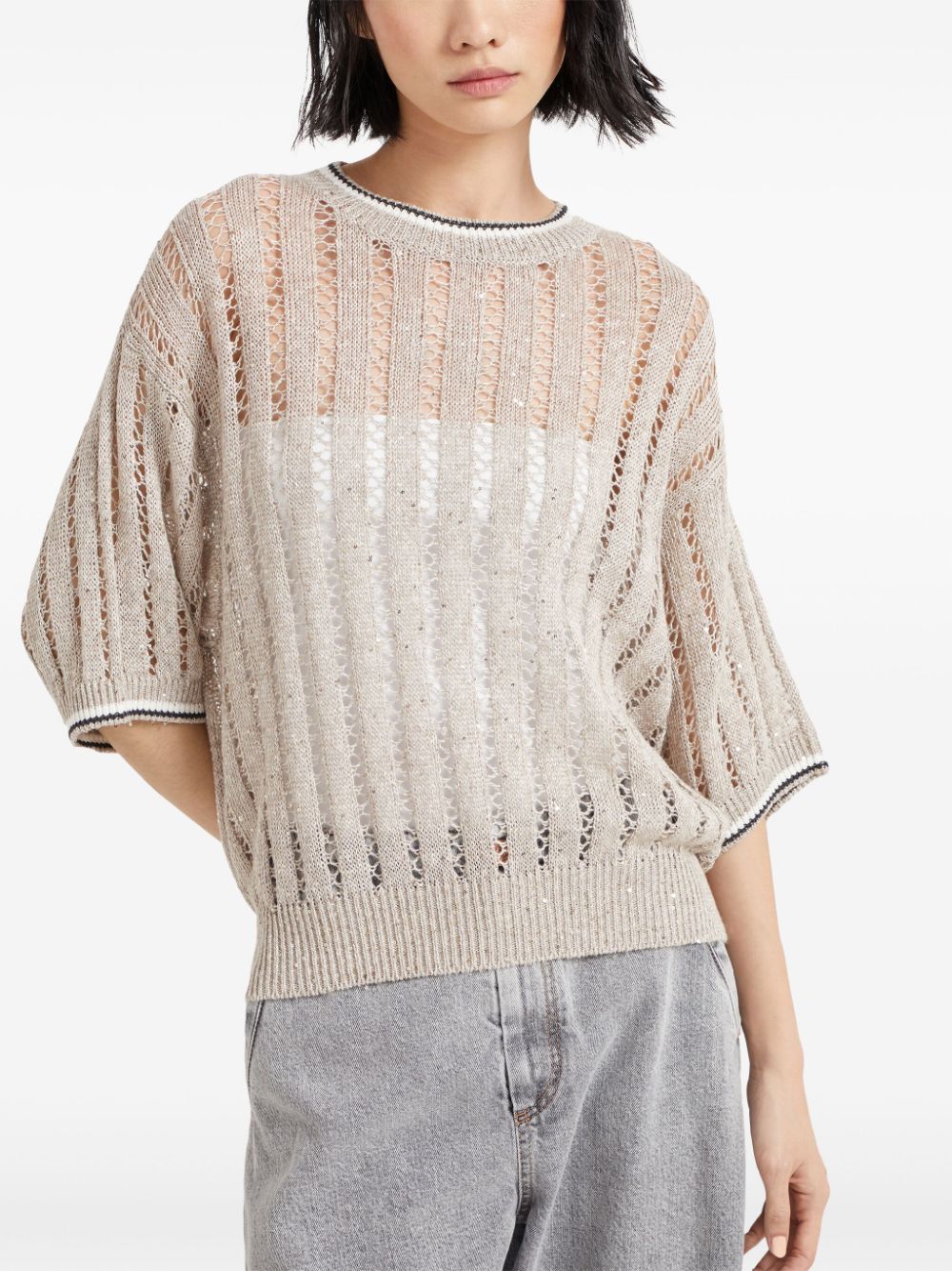 Brunello Cucinelli Sweaters Beige Topwear Brunello Cucinelli