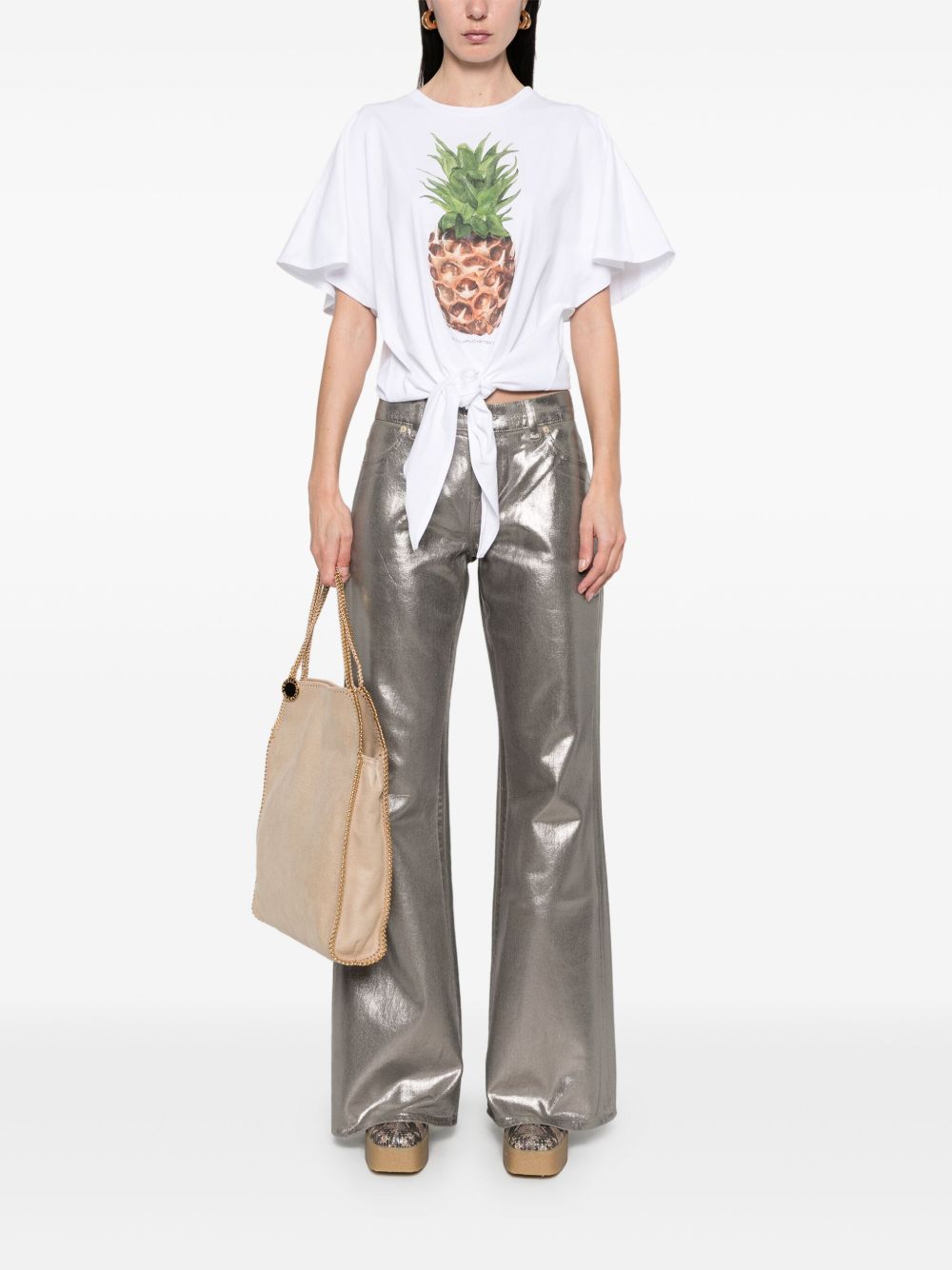 Stella McCartney Pineapple Tie-front Cotton T-Shirt Topwear Stella McCartney