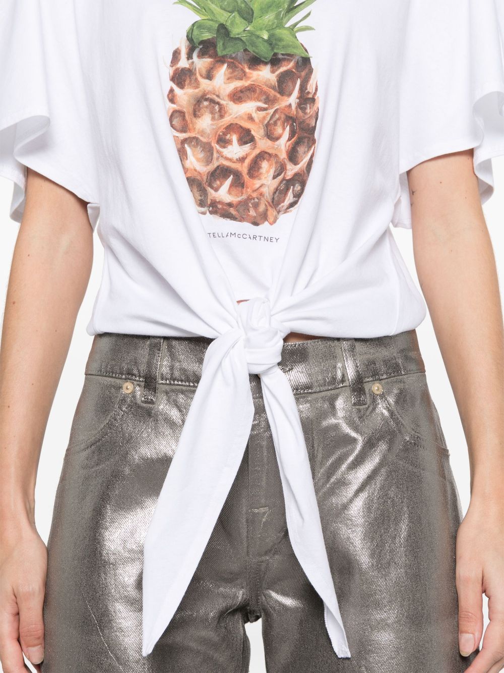 Stella McCartney Pineapple Tie-front Cotton T-Shirt Topwear Stella McCartney