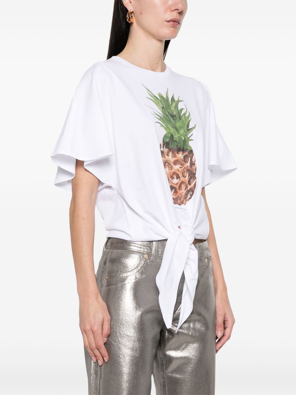 Stella McCartney Pineapple Tie-front Cotton T-Shirt Topwear Stella McCartney