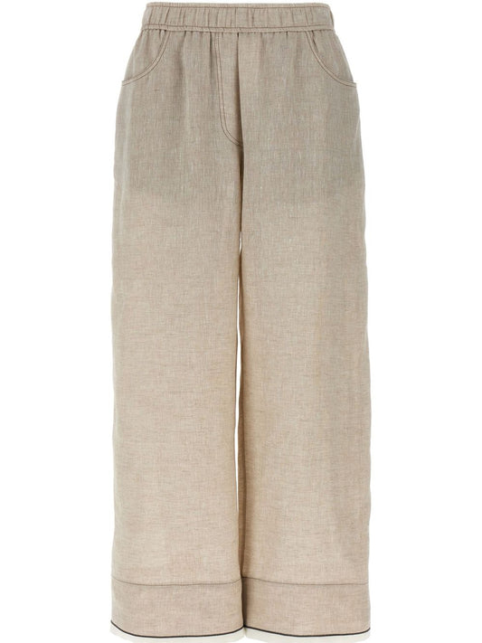 Brunello Cucinelli linen wide leg trousers Trousers Brunello Cucinelli