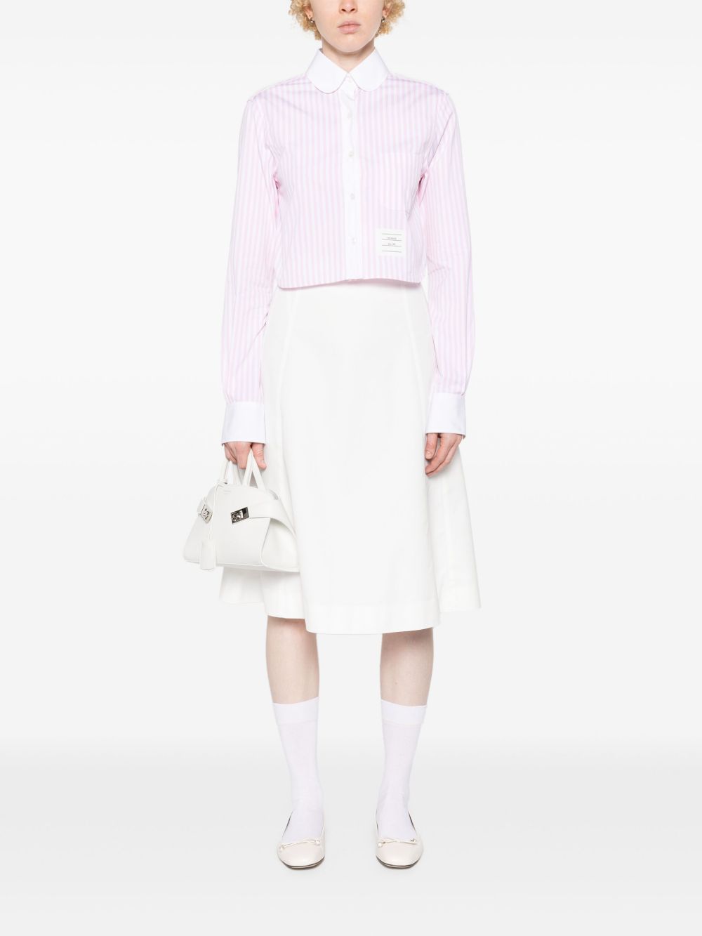 Thom Browne Striped Crop Shirt Shirts Thom Browne