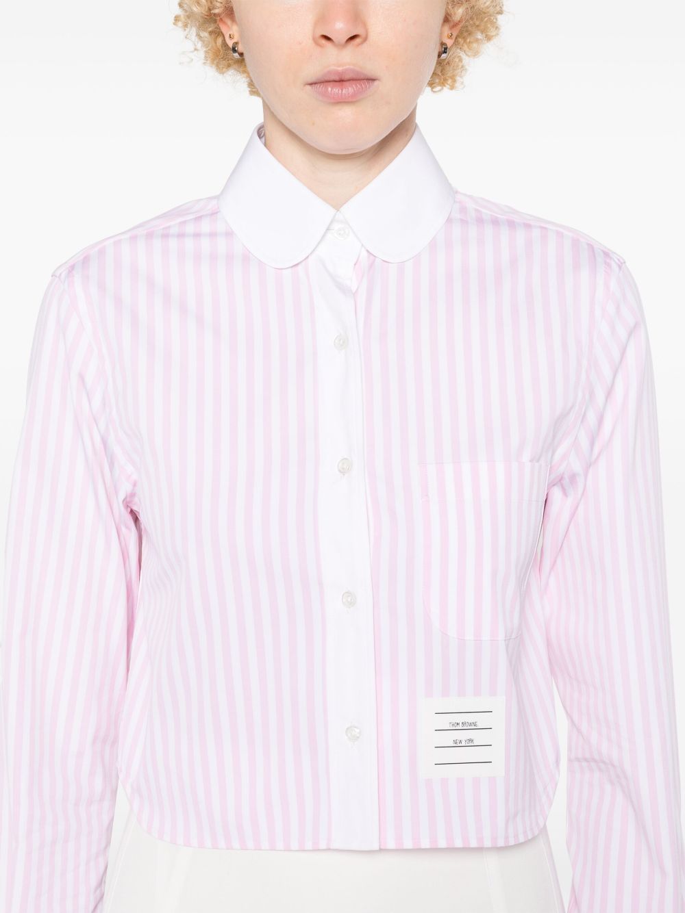 Thom Browne Striped Crop Shirt Shirts Thom Browne