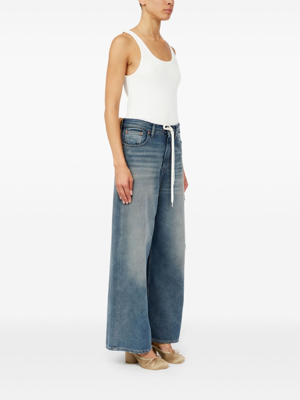 MM6 Maison Margiela Wide Leg Jeans With Drawstring Jeans MM6 Maison Margiela