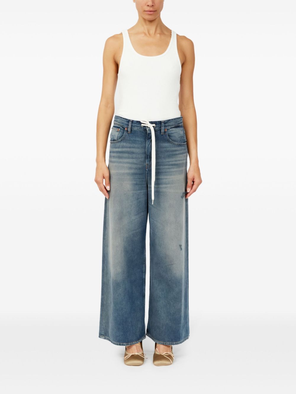 MM6 Maison Margiela Wide Leg Jeans With Drawstring Jeans MM6 Maison Margiela