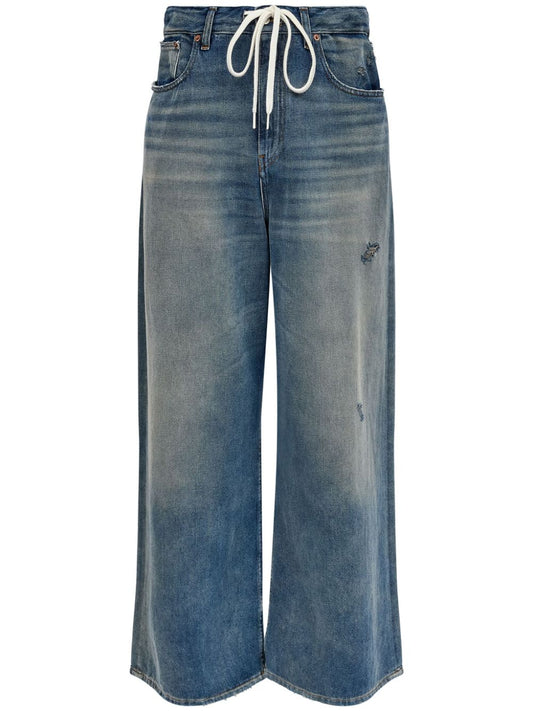 MM6 Maison Margiela Wide Leg Jeans With Drawstring Jeans MM6 Maison Margiela