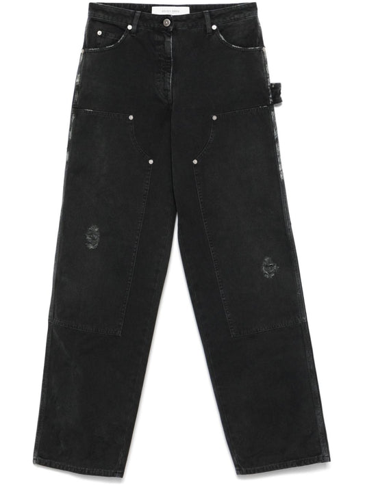 Golden Goose jeans with distressed effect and front patches Jeans Golden Goose