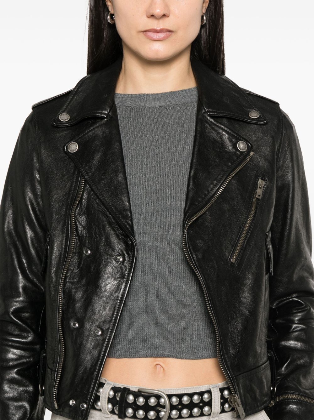 Golden Goose leather jacket with shiny effect Jackets Golden Goose