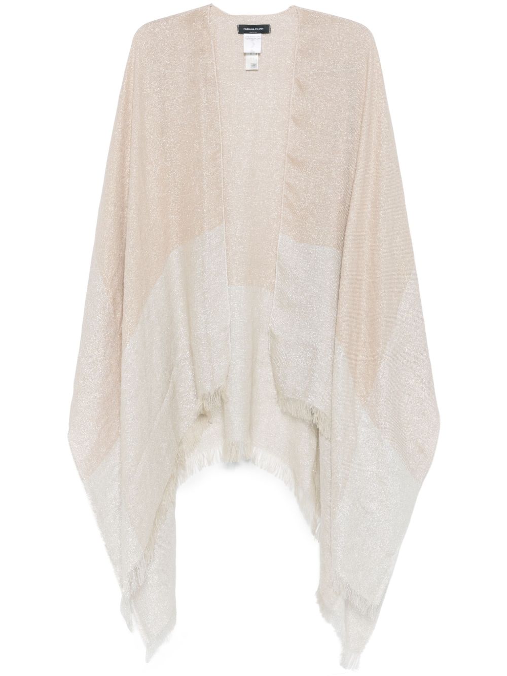 Fabiana Filippi linen blend poncho with fringe detailing Jackets Fabiana Filippi