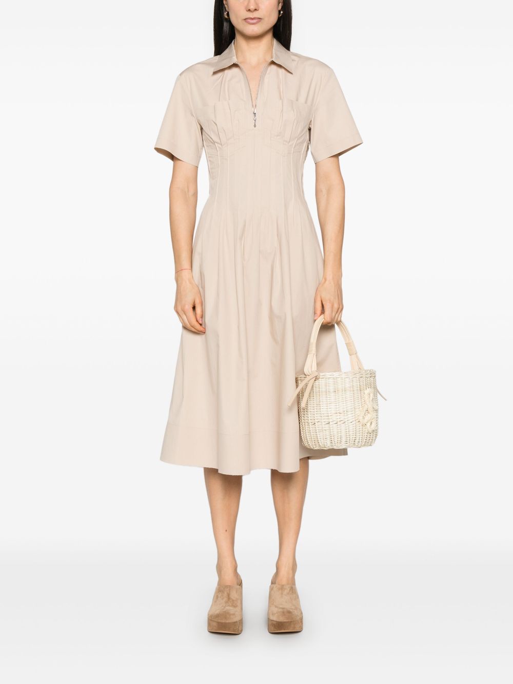 Tory Burch Poplin dress with pleats Dresses Tory Burch