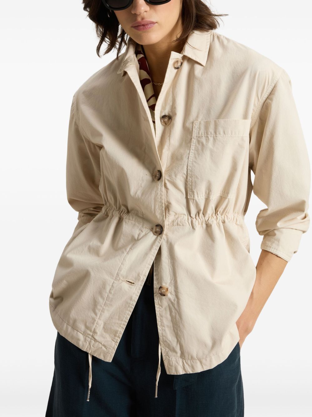 Woolrich Garment-Dyed Pure Cotton Overshirt beige Jackets Woolrich