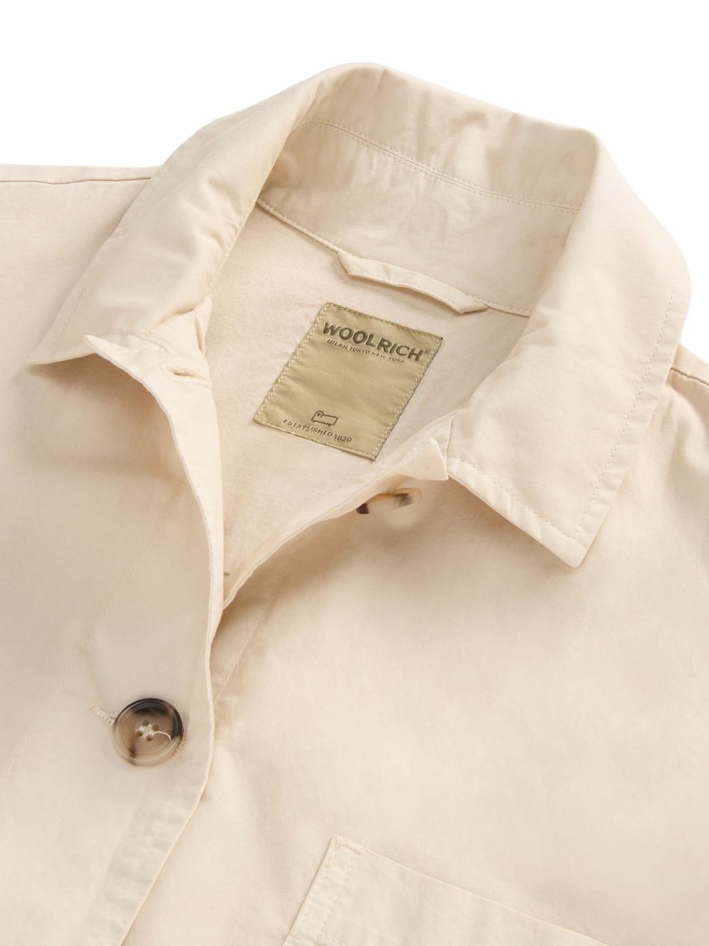 Woolrich Garment-Dyed Pure Cotton Overshirt beige Jackets Woolrich