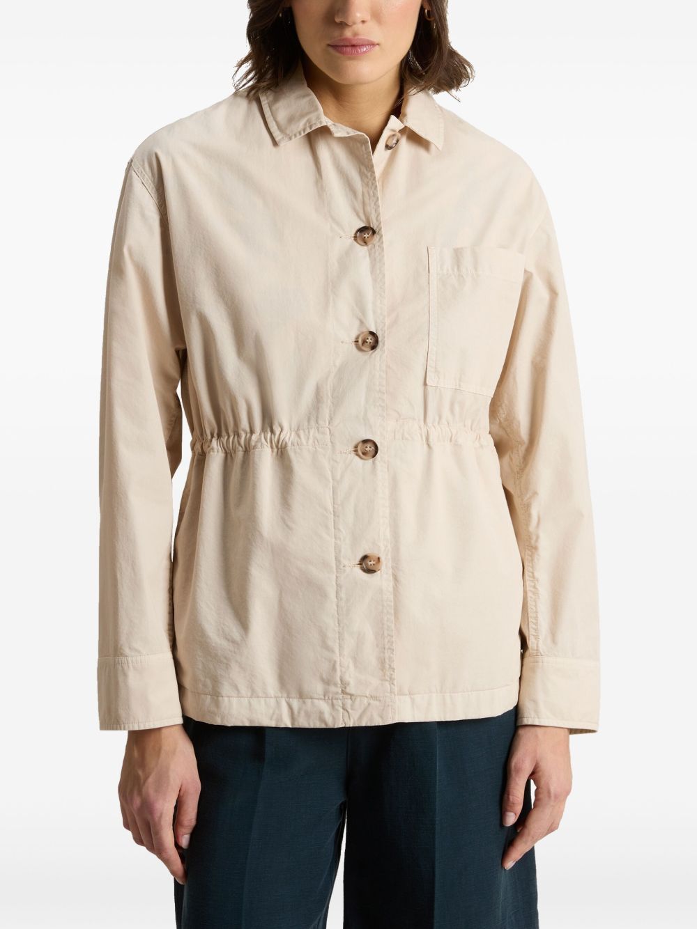 Woolrich Garment-Dyed Pure Cotton Overshirt beige Jackets Woolrich