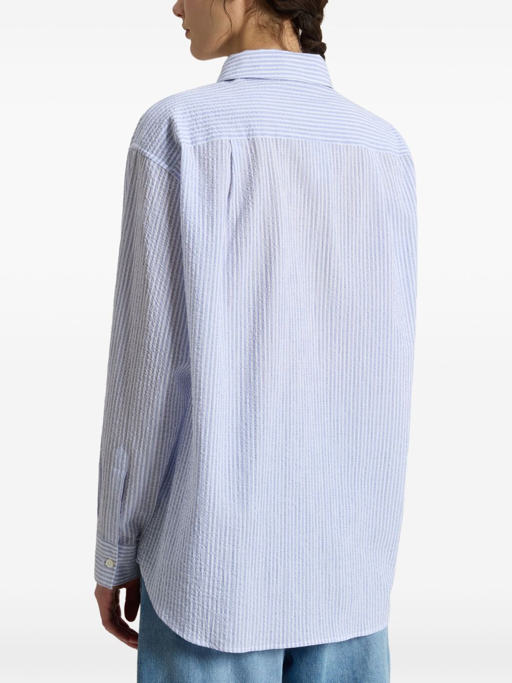 Woolrich Blue stripe cotton shirt Shirts Woolrich