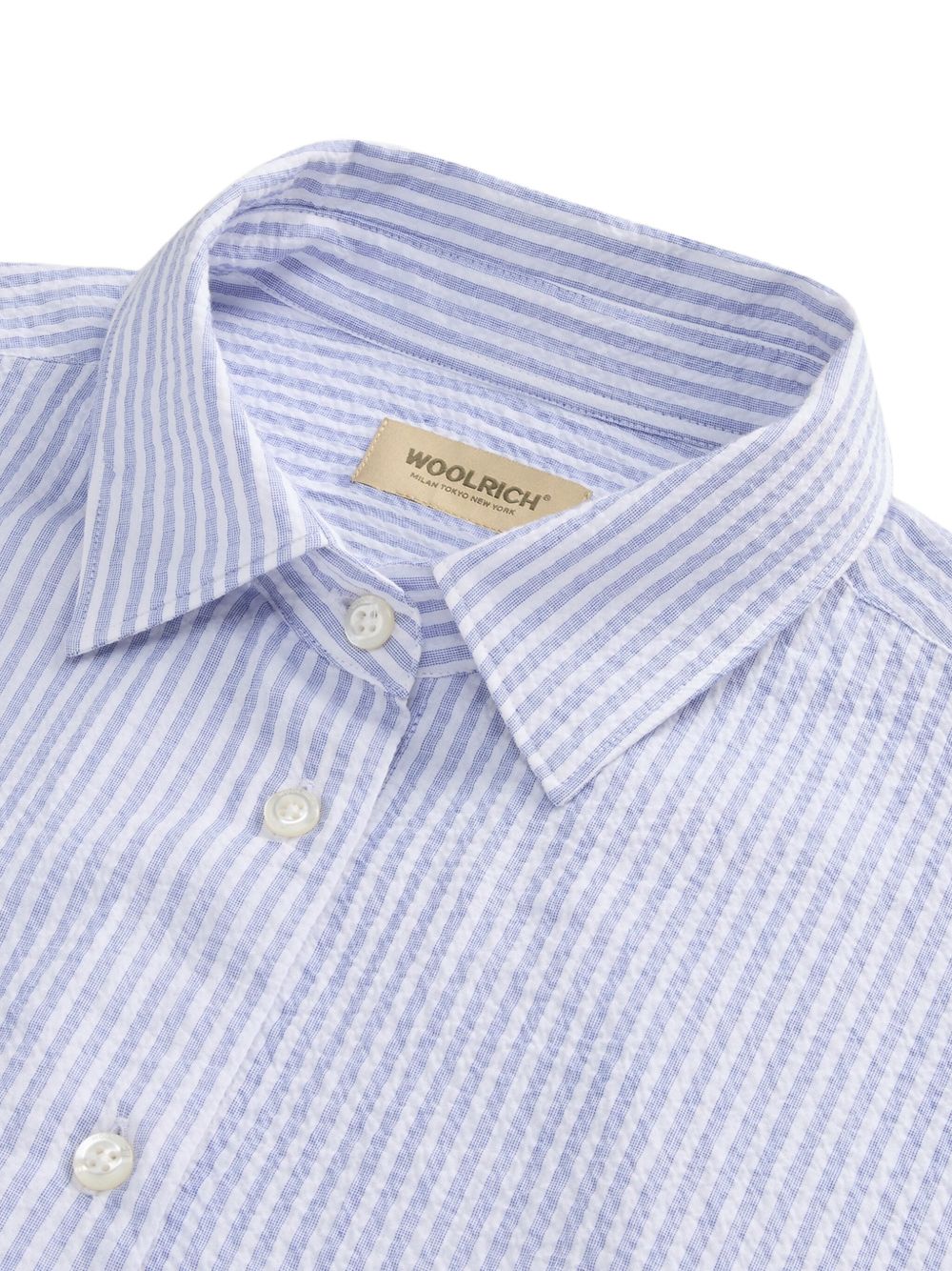 Woolrich Blue stripe cotton shirt Shirts Woolrich