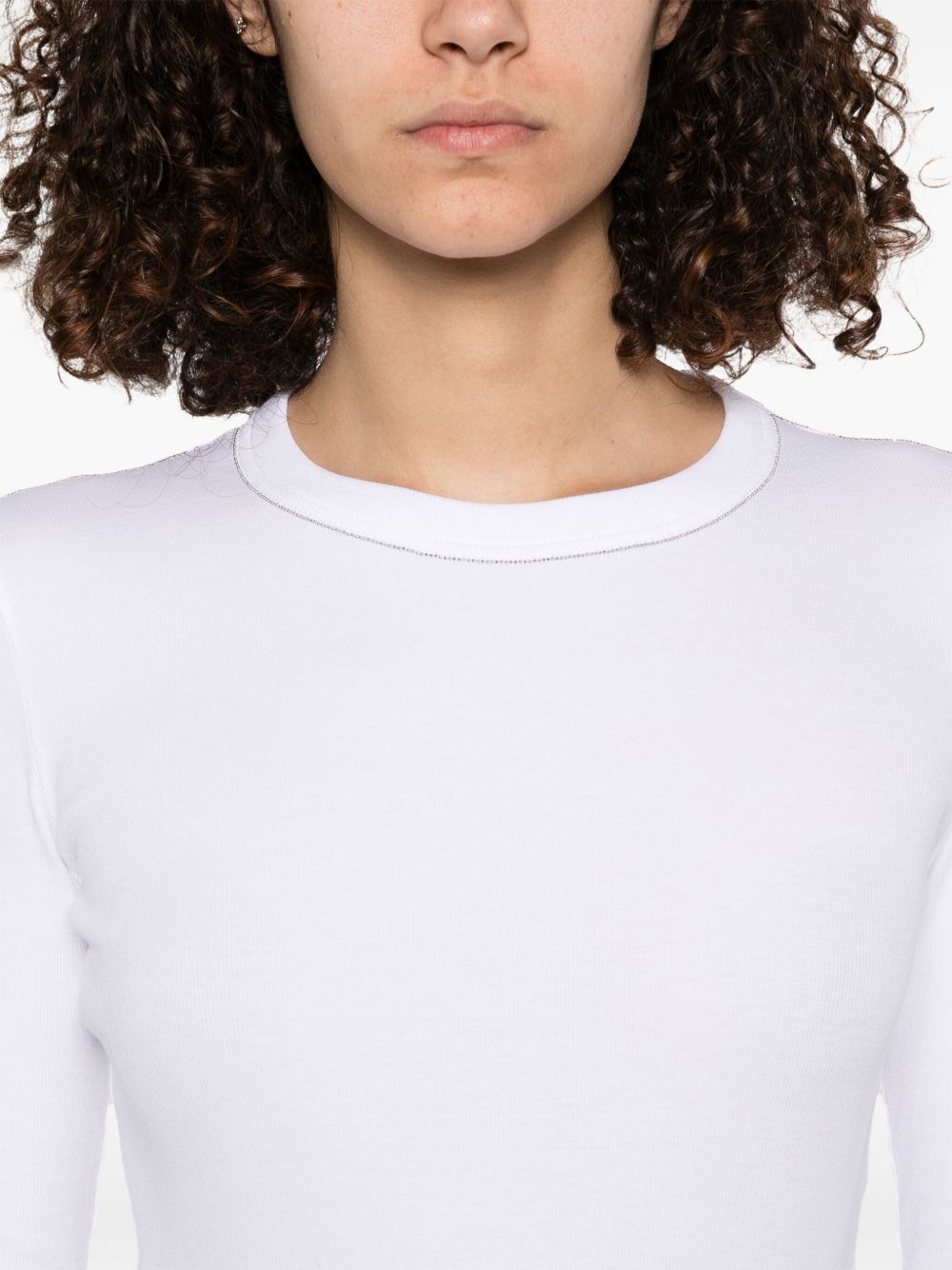 Fabiana Filippi T-shirt With Diamond Thread Detail Topwear Fabiana Filippi