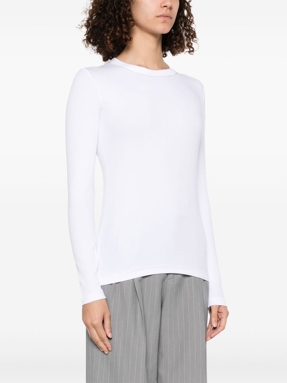 Fabiana Filippi T-shirt With Diamond Thread Detail Topwear Fabiana Filippi