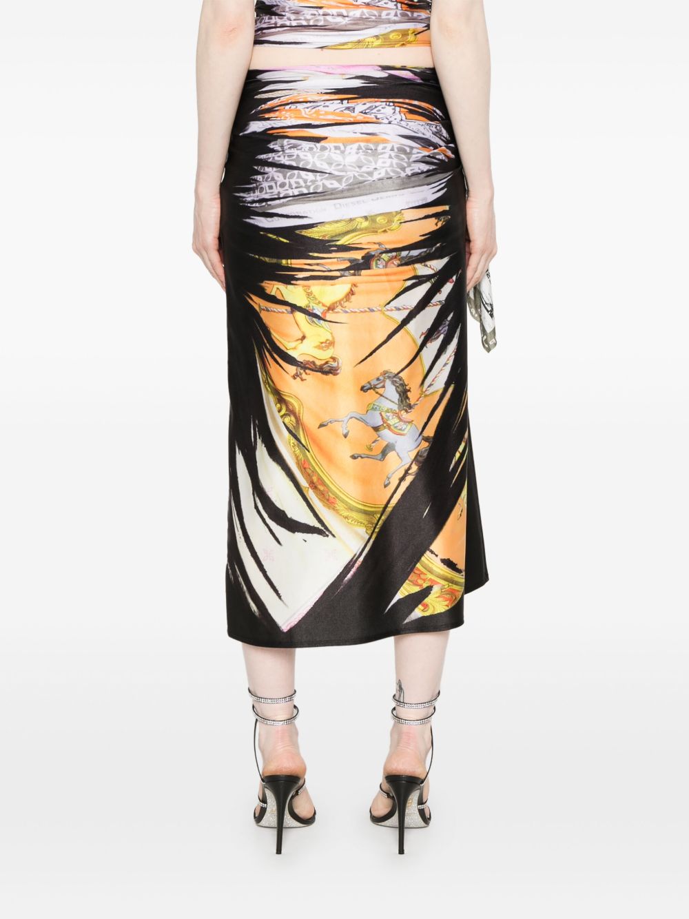 Diesel Printed Midi Skirt Skirts Diesel