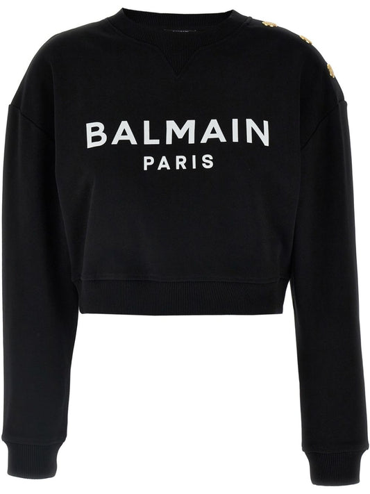 Balmain logo print cotton sweatshirt Topwear Balmain