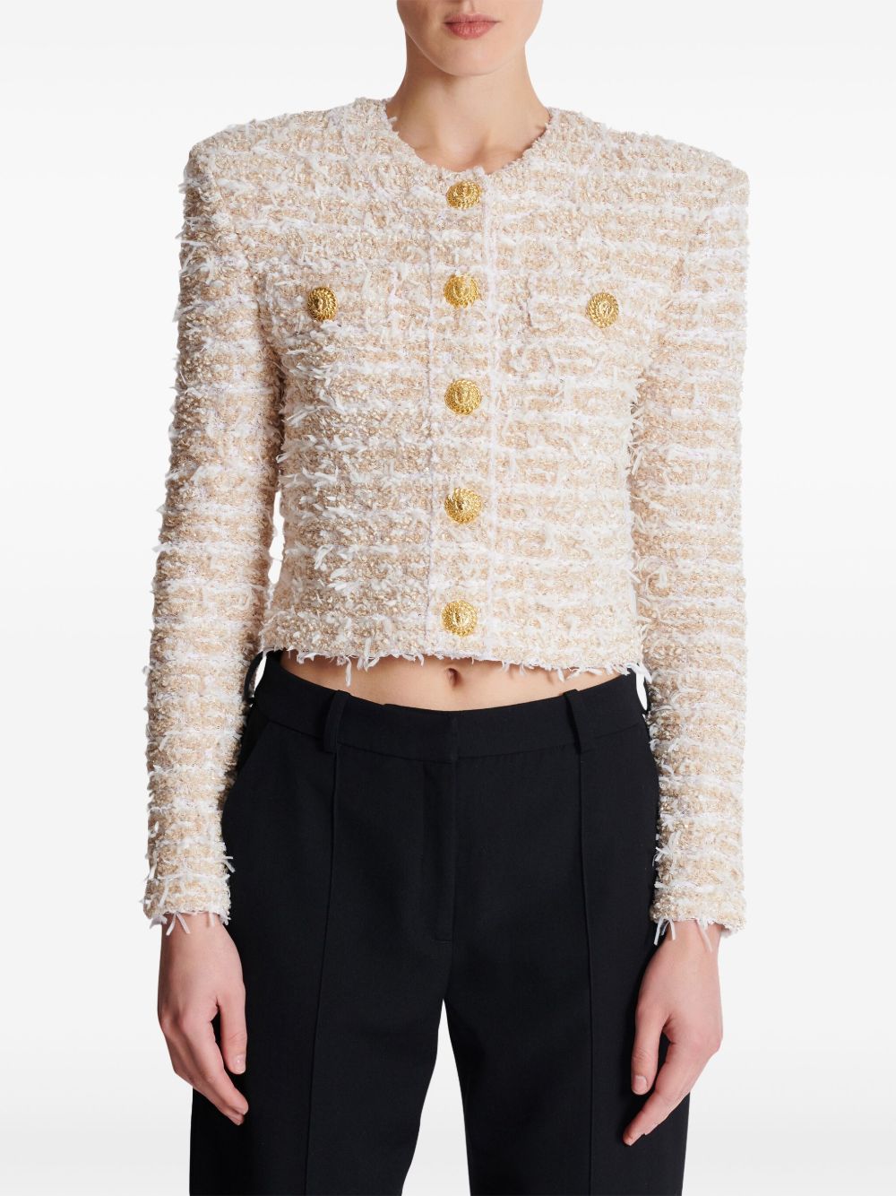 Balmain cropped tweed jacket Jackets Balmain