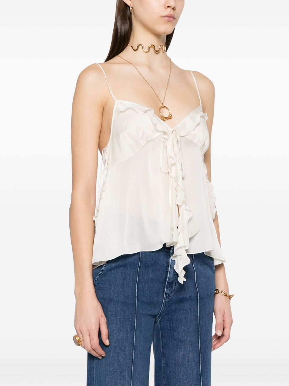 Chloè White Silk blouse Topwear Chloè