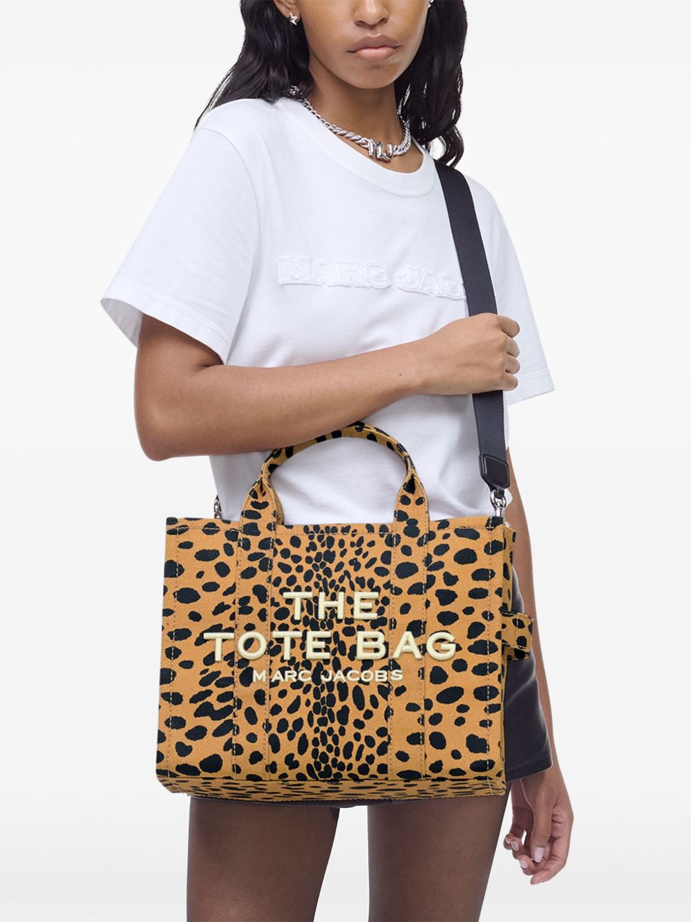 Marc Jacobs Cotton Canvas The Tote Bag Brown Shopper Marc Jacobs