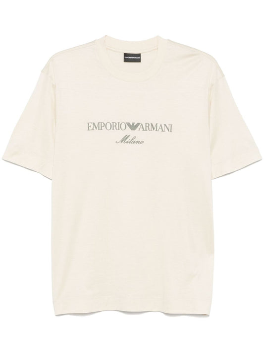 Emporio Armani logo-embroidered T-shirt